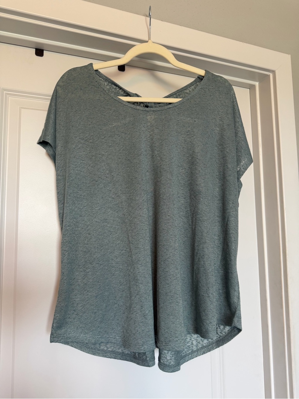 Bobeau Green Twist Back Keyhole Dolman Top 2X